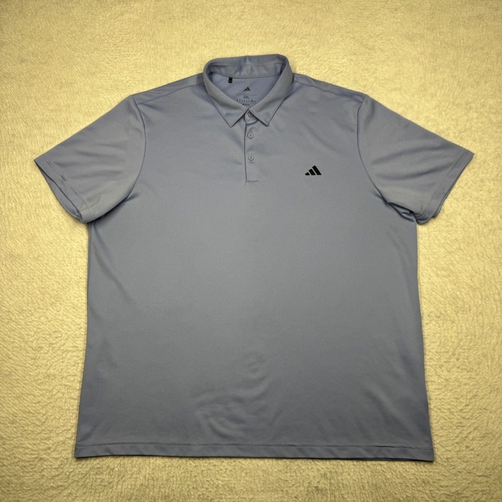 Adidas‎ Golf Solid Baby Blue Short Sleeve Polo Shirt Men's Size 2XL